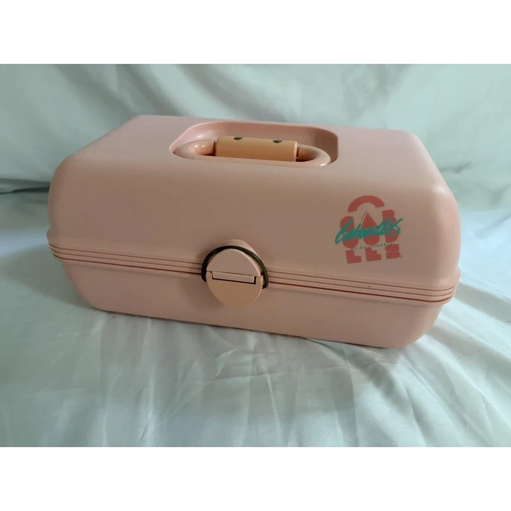Vintage 90s Pink Caboodles Makeup Jewelry Carrying Case #2425 Organizer Y2K